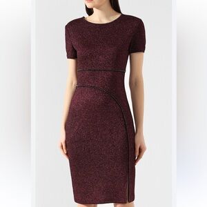 St. John Pink And Black Metallic Dress With Crystals 4